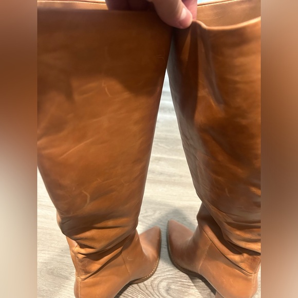 Brown Leather Knee-High Boots - Picture 3 of 4